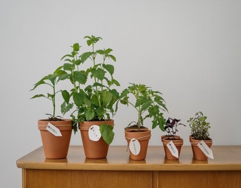 How to Grow Coriander at Home from Seeds? (Easy Guide) herbs growing in pots