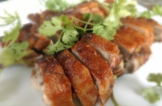 Duck Roasted with chopped cilantro 